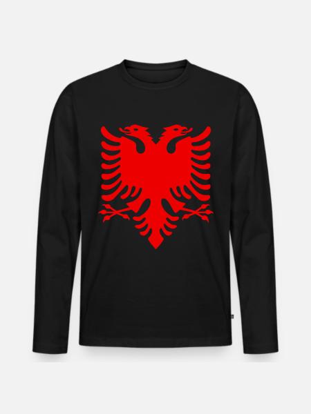Albanian eagle - Men's Premium Organic Long Sleeve Shirt - black