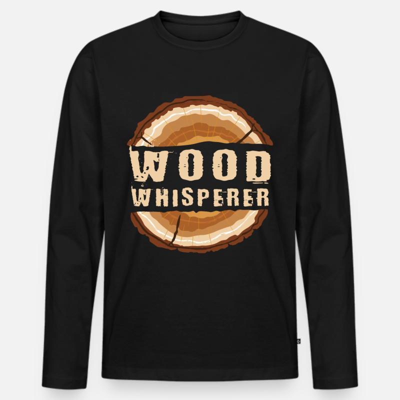 Holz Flüsterer - Männer Premium Bio Langarmshirt - Schwarz