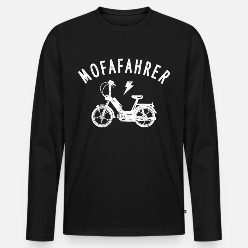 Mofa Moped Mofafahrer Mopedfahrer Mokick - Männer Premium Bio Langarmshirt - Schwarz