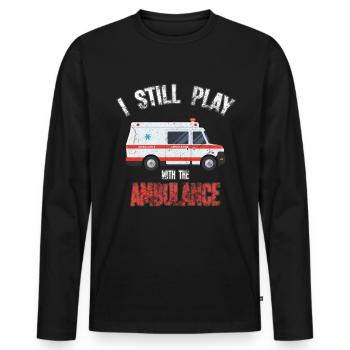ambulance - Men's Premium Organic Long Sleeve Shirt - black - Front - Nico (187cm)
