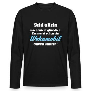 Caravan camper camping campsite - Men's Premium Organic Long Sleeve Shirt - black - Front - Nico (187cm)