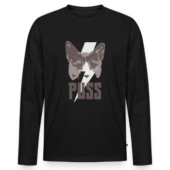 Cats portrait - Men's Premium Organic Long Sleeve Shirt - black - Front - Nico (187cm)