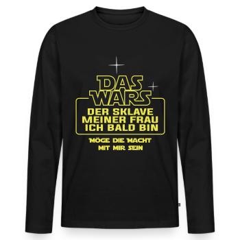 Wedding that was `s slave Jungessellenabschied - Men's Premium Organic Long Sleeve Shirt - black - Front - Nico (187cm)