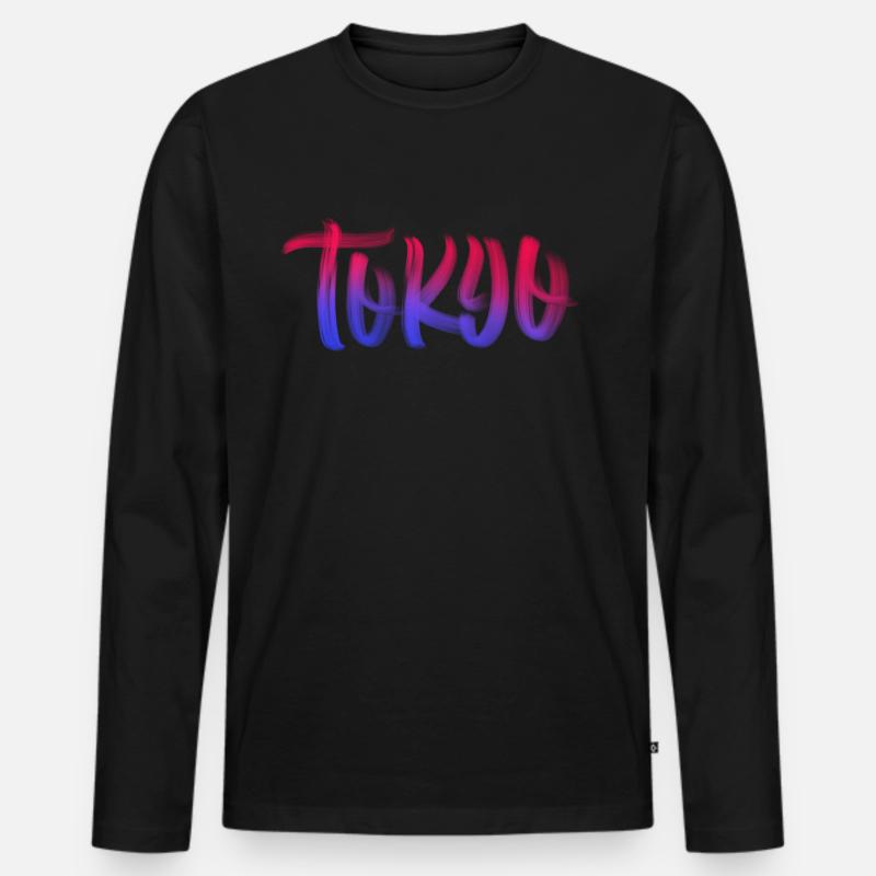 tokyo - Männer Premium Bio Langarmshirt - Schwarz