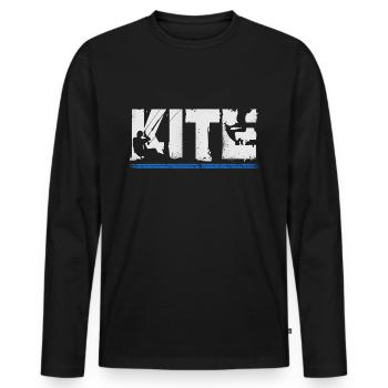 KITE Surf Kitesurf Kite Kitesurf - T-shirt manches longues Premium bio Homme - noir - Devant - Nico (187cm)