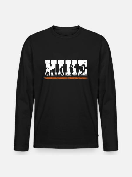 Wandern Evolution - Männer Premium Bio Langarmshirt - Schwarz