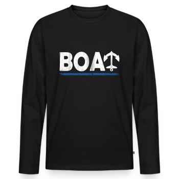BOAT BOAT - Men's Premium Organic Long Sleeve Shirt - black - Front - Nico (187cm)