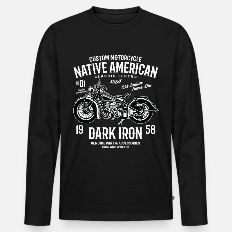 Dark Iron 2 - Männer Premium Bio Langarmshirt - Schwarz