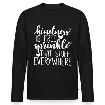 Freundlichkeit T-Shirt - Männer Premium Bio Langarmshirt - Schwarz - Vorne - Nico (187cm)