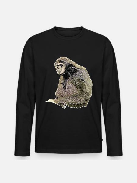 Gibbone - Maglia a manica lunga ecologica premium da uomo - nero