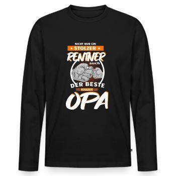 Rentner vollzeit Opa Geschenkidee - Männer Premium Bio Langarmshirt - Schwarz - Vorne - Nico (187cm)