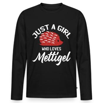Mett whisperer heartbeat Hackepeter Mett - Men's Premium Organic Long Sleeve Shirt - black - Front - Nico (187cm)