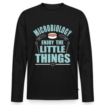 microbiology - Men's Premium Organic Long Sleeve Shirt - black - Front - Nico (187cm)