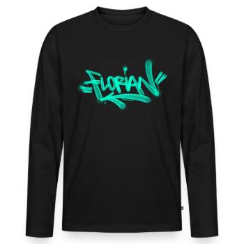 T-shirt Florian Graffiti - T-shirt manches longues Premium bio Homme - noir - Devant - Nico (187cm)