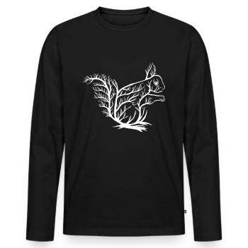 Écureuil, écureuil - T-shirt manches longues Premium bio Homme - noir - Devant - Nico (187cm)
