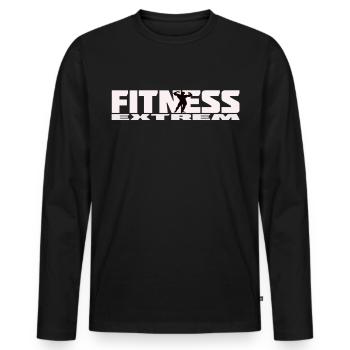fitness extrem sport - Männer Premium Bio Langarmshirt - Schwarz - Vorne - Nico (187cm)