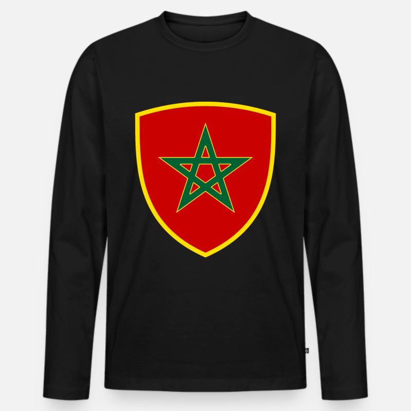 Marokko - Männer Premium Bio Langarmshirt - Schwarz