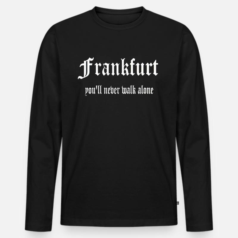 Frankfurt Design - Männer Premium Bio Langarmshirt - Schwarz