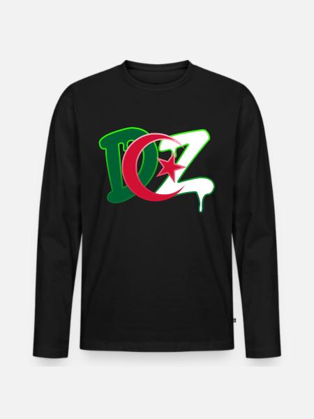 DZ Algerien - Männer Premium Bio Langarmshirt - Schwarz