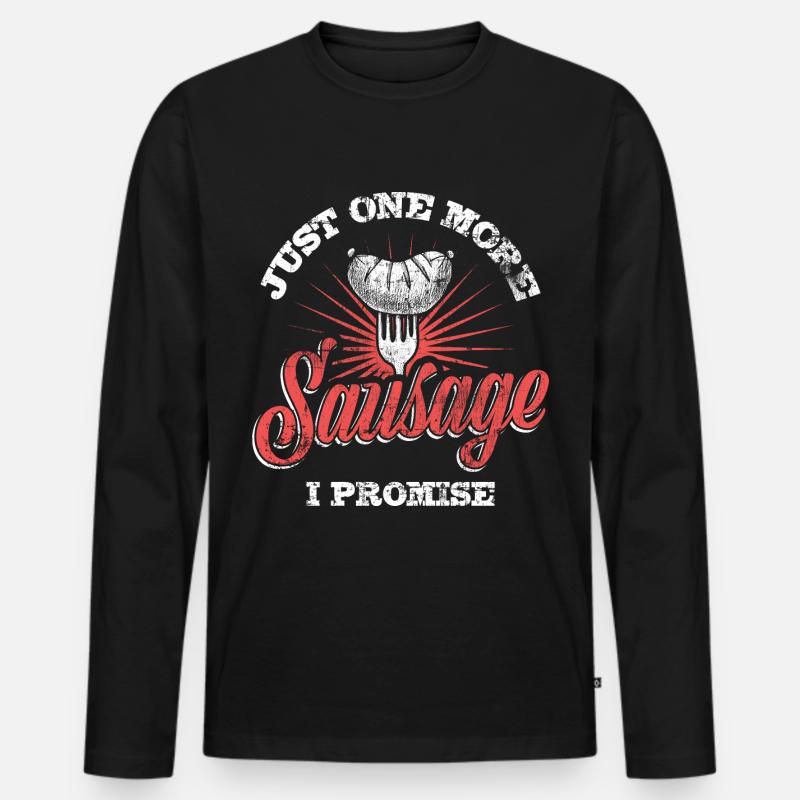 Wurst Würstchen - Männer Premium Bio Langarmshirt - Schwarz