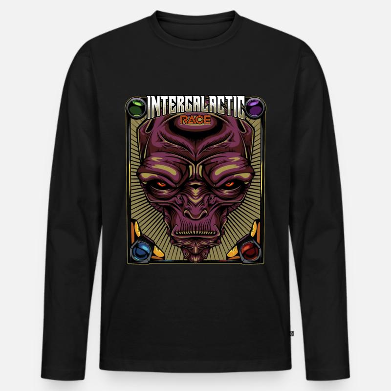 Intergalactic Race | Alien Außerirdischer Geschenk - Männer Premium Bio Langarmshirt - Schwarz