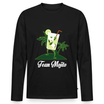Mojito Funny Team Funny Drink Cocktail - Men's Premium Organic Long Sleeve Shirt - black - Front - Nico (187cm)