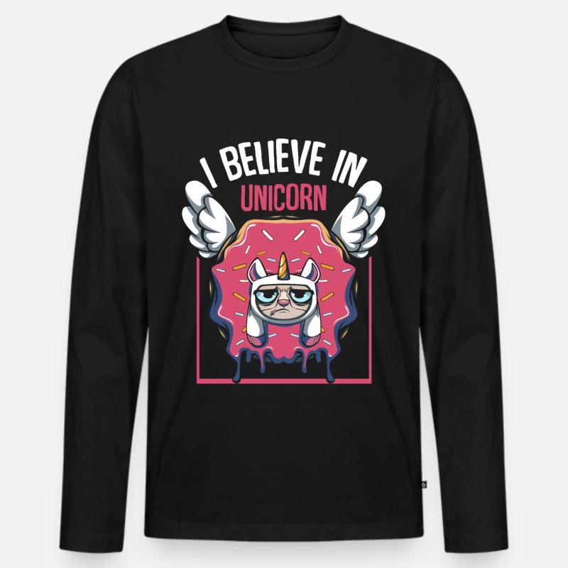 Donut - Männer Premium Bio Langarmshirt - Schwarz