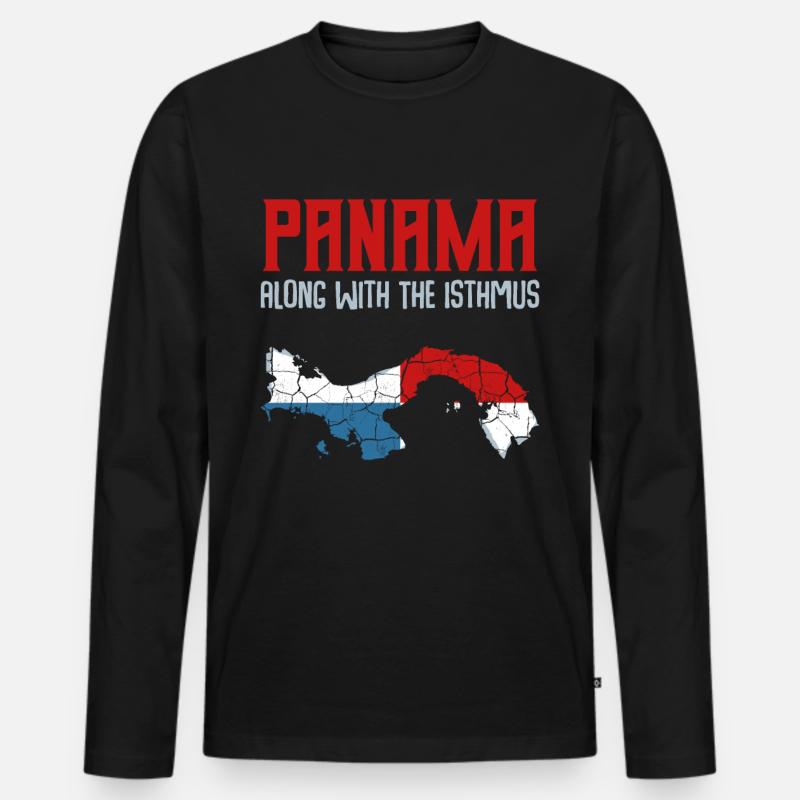 Panama - Männer Premium Bio Langarmshirt - Schwarz
