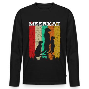 Suricate - T-shirt manches longues Premium bio Homme - noir - Devant - Nico (187cm)