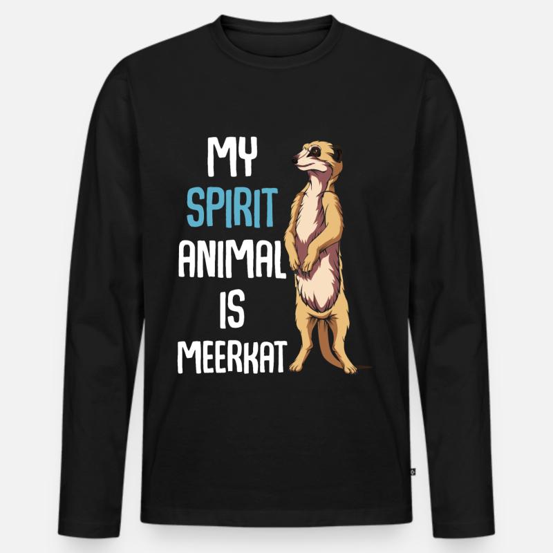 Erdmännchen - Männer Premium Bio Langarmshirt - Schwarz