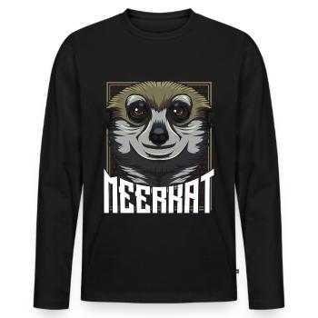 Suricate - T-shirt manches longues Premium bio Homme - noir - Devant - Nico (187cm)