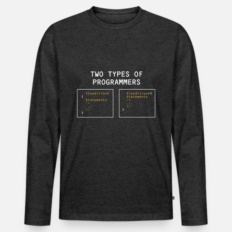 Zwei Arten Programmierer PHP HTML IT Developer Männer Premium Bio Langarmshirt