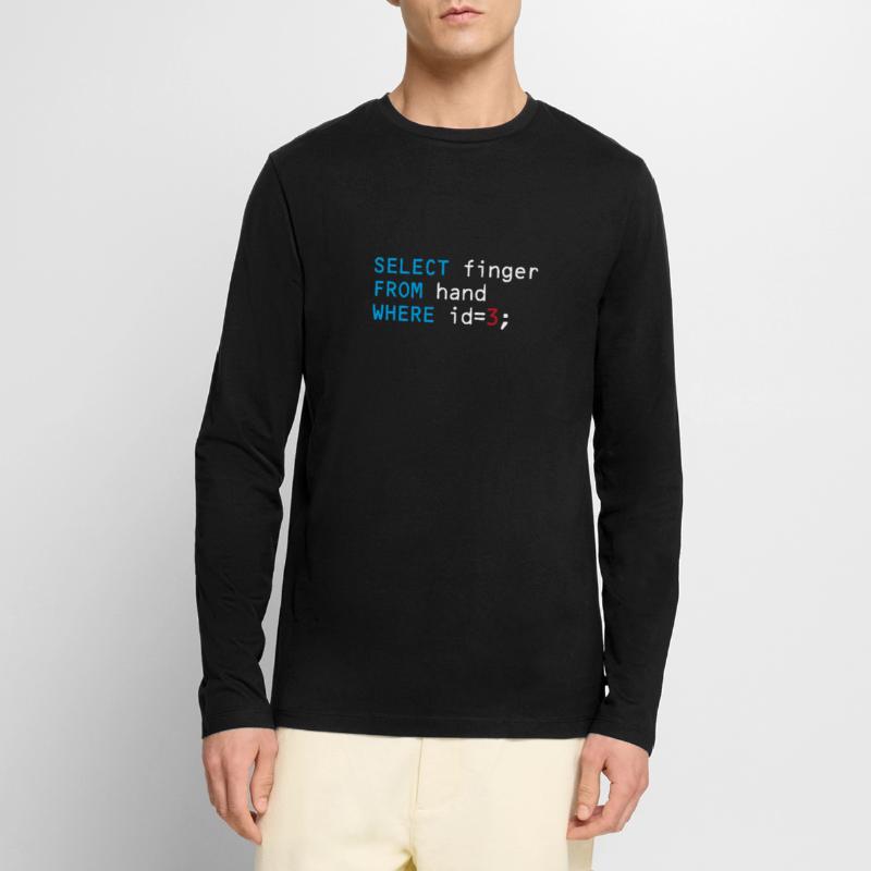 Le code du codeur du doigt drôle te baise T-shirt manches longues Premium bio Homme