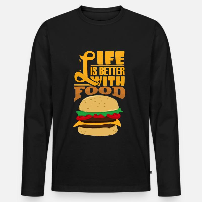 Hamburger - Männer Premium Bio Langarmshirt - Schwarz