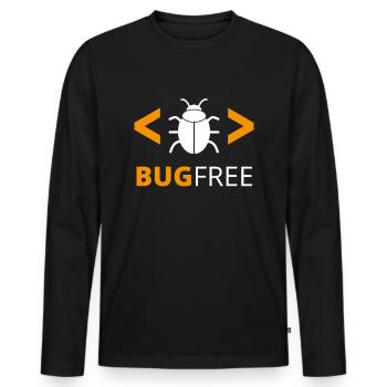 Bugfree Error Free Programmer Code Geek - Men's Premium Organic Long Sleeve Shirt - black - Front - Nico (187cm)