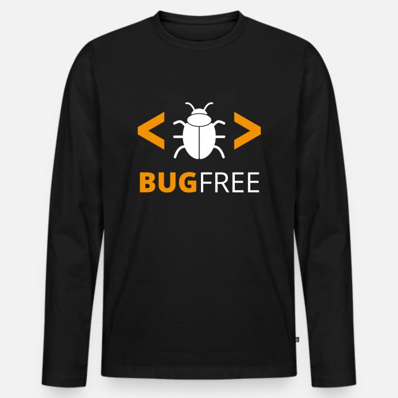 Bugfree Fehlerfrei Programmierer Code Geek - Männer Premium Bio Langarmshirt - Schwarz