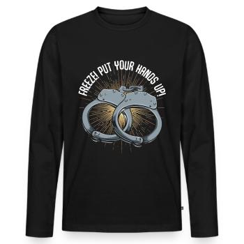 Polizei - Männer Premium Bio Langarmshirt - Schwarz - Vorne - Nico (187cm)