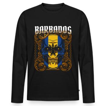 Barbade - T-shirt manches longues Premium bio Homme - noir - Devant - Nico (187cm)
