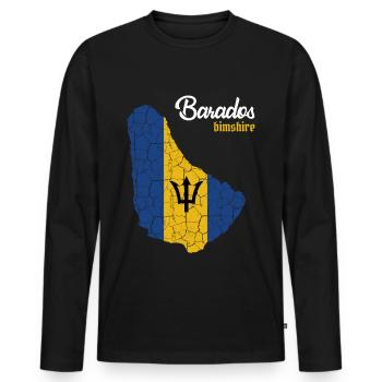 Barbade - T-shirt manches longues Premium bio Homme - noir - Devant - Nico (187cm)
