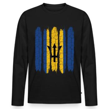 Barbade - T-shirt manches longues Premium bio Homme - noir - Devant - Nico (187cm)
