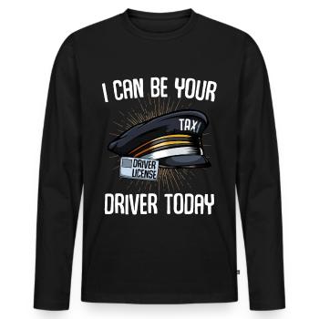 taxi - Men's Premium Organic Long Sleeve Shirt - black - Front - Nico (187cm)