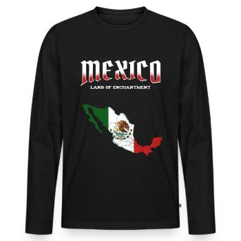 Mexiko - Männer Premium Bio Langarmshirt - Schwarz - Vorne - Nico (187cm)