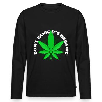cannabis - T-shirt manches longues Premium bio Homme - noir - Devant - Nico (187cm)