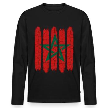 Marokko - Männer Premium Bio Langarmshirt - Schwarz - Vorne - Nico (187cm)