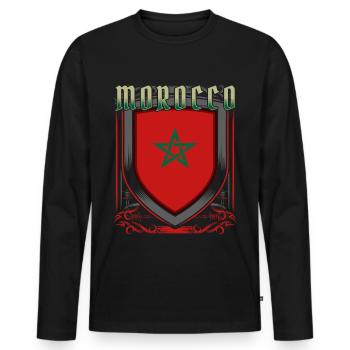 Maroc - T-shirt manches longues Premium bio Homme - noir - Devant - Nico (187cm)