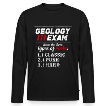 Three Types Of Rock Classic Punk Hard Gift Idea - Men's Premium Organic Long Sleeve Shirt - black - Front - Nico (187cm)