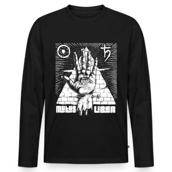 Alchemy hand man woman child - Men's Premium Organic Long Sleeve Shirt - black - Front - Nico (187cm)