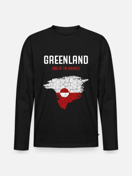 Grönland - Männer Premium Bio Langarmshirt - Schwarz