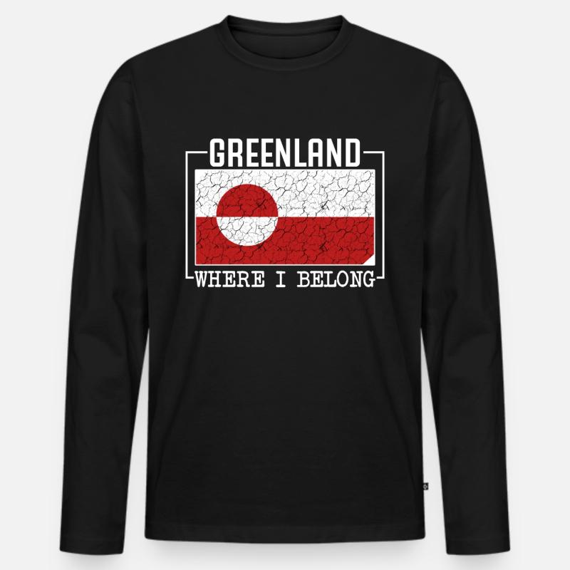Grönland - Männer Premium Bio Langarmshirt - Schwarz