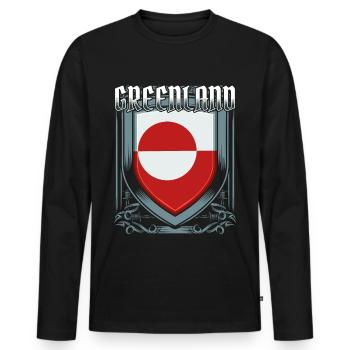 Greenland - Men's Premium Organic Long Sleeve Shirt - black - Front - Nico (187cm)